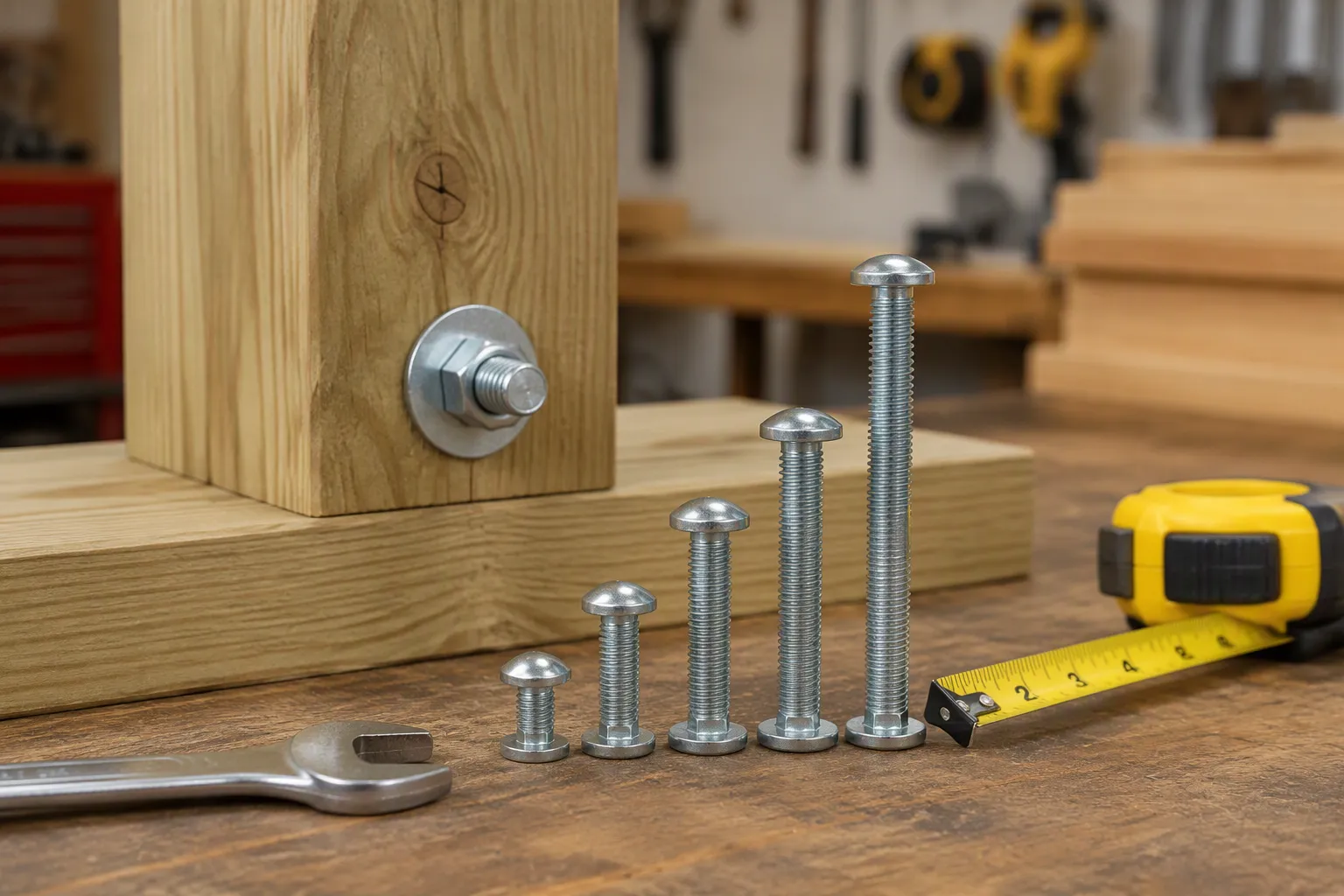 Comparison of carriage bolt sizes for 4x4 post connections