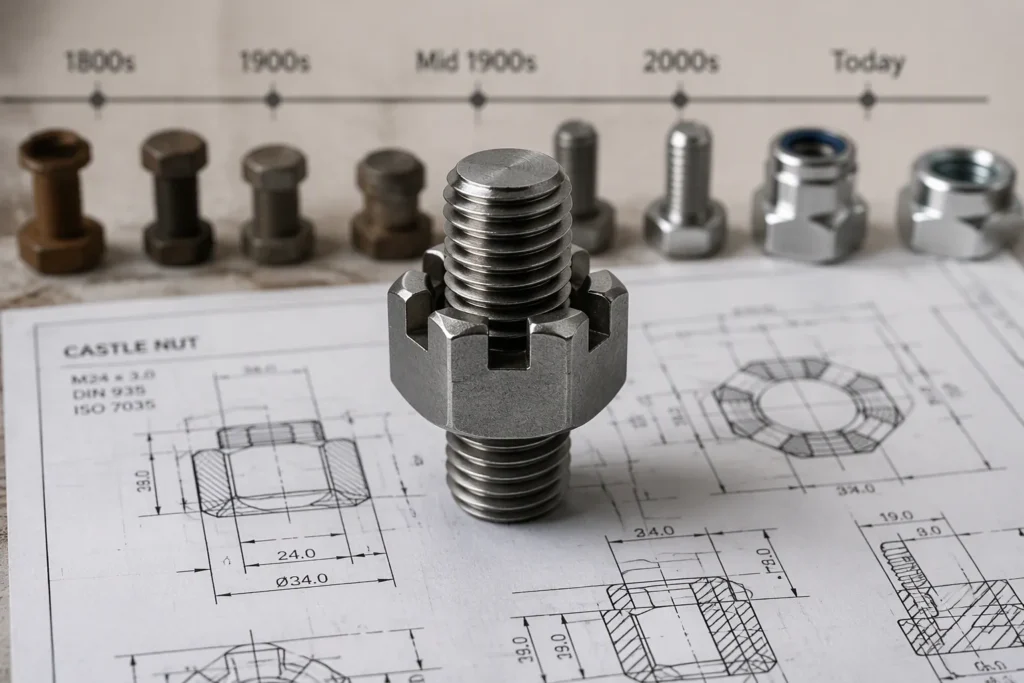 The history and evolution of the castle nut in engineering