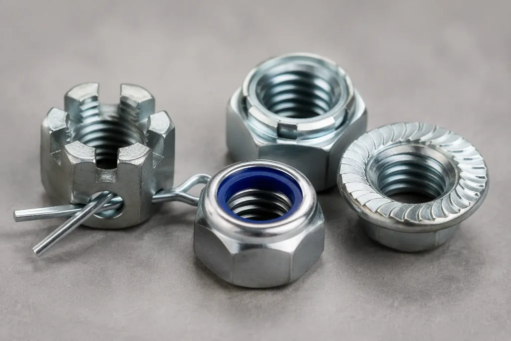 Comparison of castle nuts with other types of lock nuts