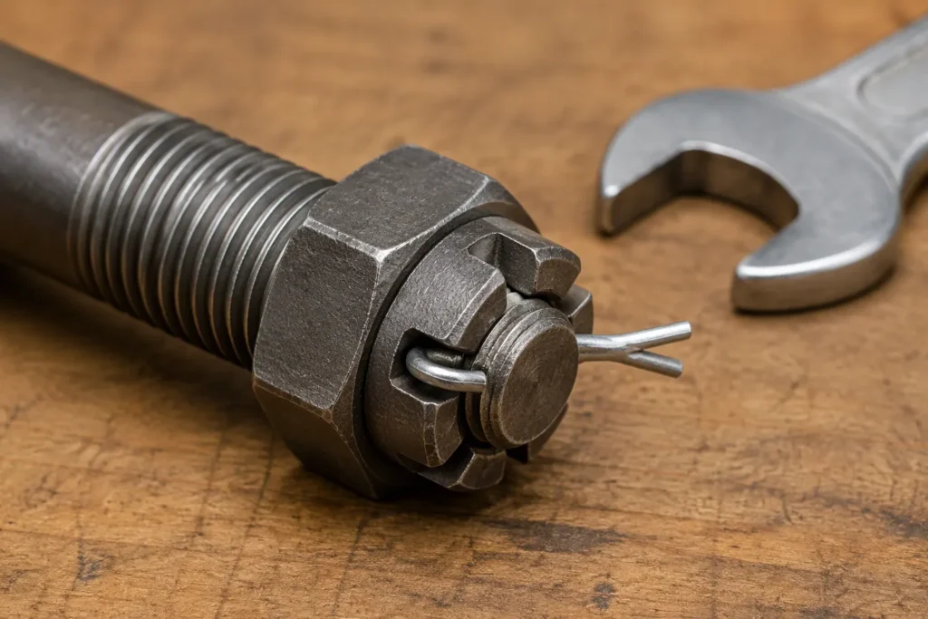 What is a castle nut and how does it work?